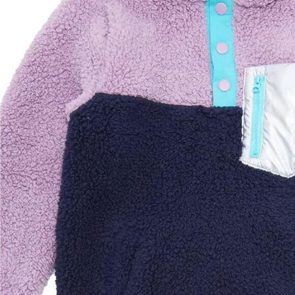 Andy & Evan Girls' Essential Sherpa Jacket Navy and Purple NWOT size 6 - Picture 5 of 9